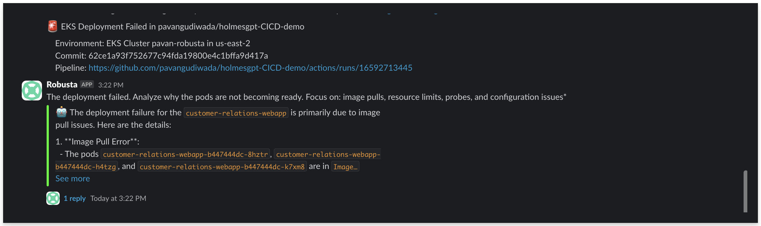 CI/CD Failure Example